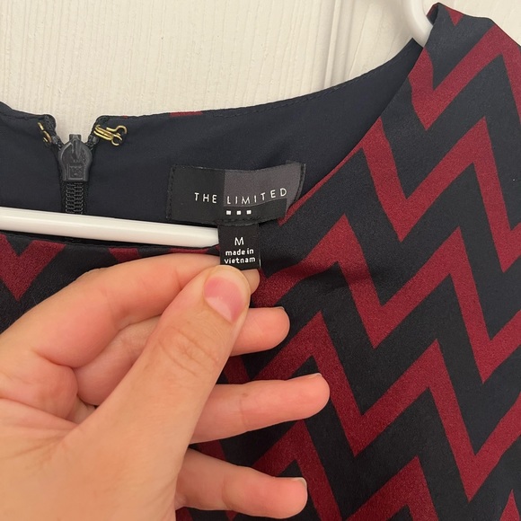 The Limited Maroon & Navy Chevron
Sheath Dress, Size Medium - Picture 5 of 6